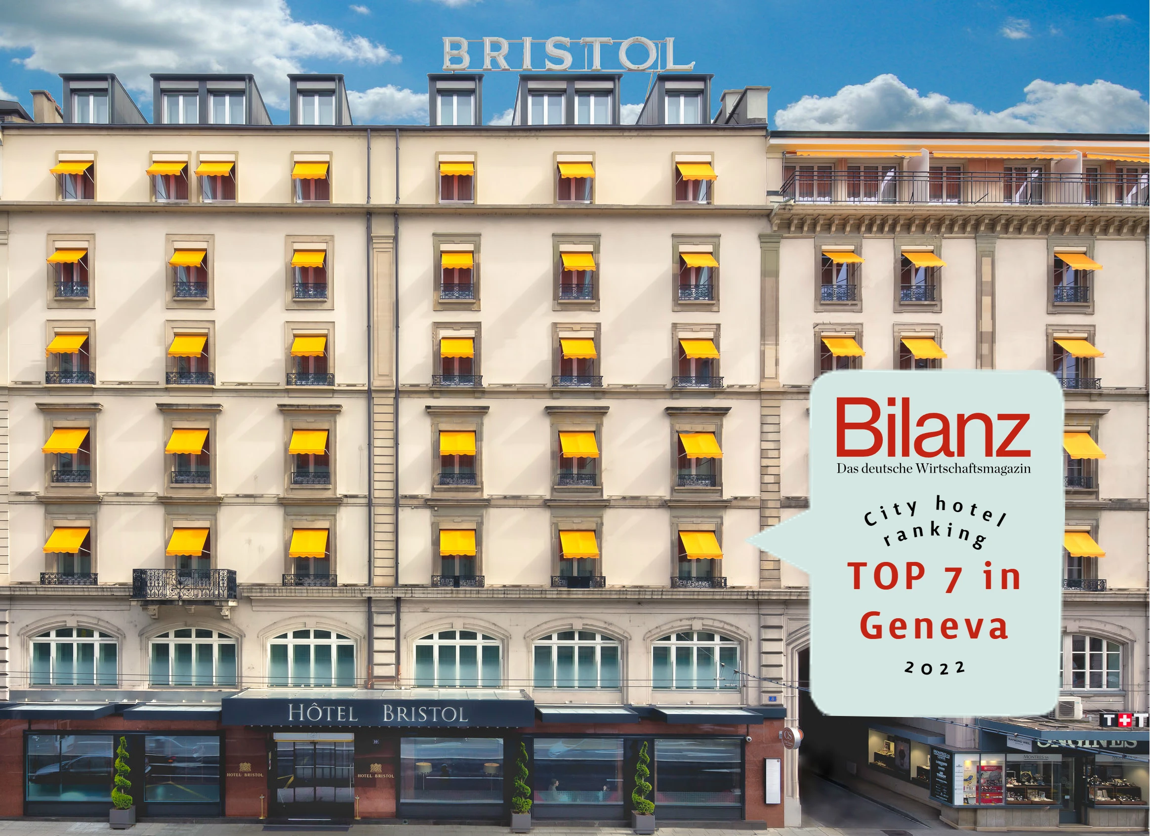 Hotel Bristol Geneva honored by Bilanz